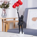 GobekUsa Flying Love Balloon Girl Sculpture: Abstract Modern Home Office Decor & Gift