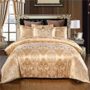 GobekUsa Jacquard Satin Luxury Bedding Set - Queen Size Luxe Duvet Cover Set
