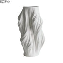 GobekUsa Ceramic Vase with Artificial Flowers for Desk Decoration and Room Aesthetics