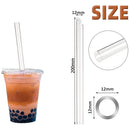 GobekUsa Clear Glass Smoothie Straws 4-Pack, 12mm Wide for Boba Bubble Tea & Milkshakes