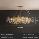 GobekUsa Crystal Chandelier: Gold Branch Lustre Pendant Light for Dining Room