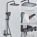 GobekUsa Black Piano Digital Shower System with Intelligent Brass Faucets and White Rainfall Shower