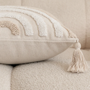 GobekUsa Geometric Tufted Beige Gray Cushion Cover Nordic Style for Modern Decor