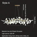 GobekUsa Luxe Ginkgo Leaves Chandelier Pendant Light for Living Room Bedroom