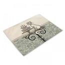 GobekUsa Black Cat Linen Placemat Set for Dining Table & Kitchen Decor