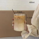 GobekUsa Clear Glass Coffee Cups Set of 6 - Heat-Resistant Vertical Design for Various Drinks