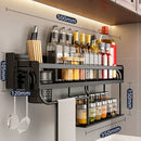 GobekUsa Double-Layer Kitchen Organizer Wall Spice Storage Rack