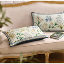 GobekUsa Botanical Leaf Watercolor Printed Linen Lumbar Pillowcase 30x50cm