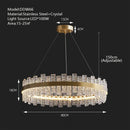 GobekUsa Crystal LED Chandelier: Gold/Black Luxury Pendant Lighting for Home