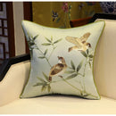 GobekUsa Birds Branches Embroidered Pillow Covers - Chinoiserie Style Chic Interiors