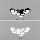 GobekUsa Black White Diamond LED Ceiling Chandelier for Modern Home and Office