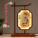GobekUsa Chinese Style Embroidered Desk Lamp Decoration Screen - Double-Sided Home Table Decor