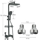 GobekUsa Digital Display Thermostatic Shower Faucet Set with Rainfall Shower Column in Chrome