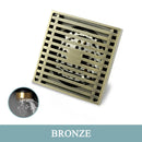 GobekUsa Brass Square Floor Drain 10x10cm for Bathroom Shower with Insect-Proof Deodorant