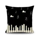GobekUsa Letter Notes Piano Graphic Print Linen Pillowcase 45x45cm Living Room Decor