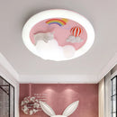 GobekUsa Kids Ceiling Light: Minimalist Pink Blue Lamp for Bedroom or Living Room