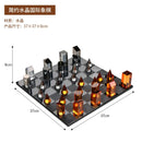 GobekUsa Crystal Glass Chess Set Geometric Design Home Decor Figurines.