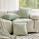 GobekUsa Green Plant Jacquard Pillow Covers for Light Luxury Living Room Decor
