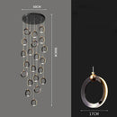 GobekUsa Crystal Chandelier Stair Pendant, Modern Living Room Lighting, Interior Home Decoration