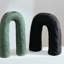 GobekUsa Arc Ceramic Vase Geometric Abstract Home Decor Flower Arrangement Accessory