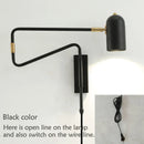 GobekUsa Adjustable Long-Arm Wall Lamp with Switch, E27 Flex Reading Bedside Light