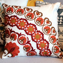 GobekUsa Ethnic Flower Elephant Pillowcase, Hand-Embroidered Boho Cushion Cover