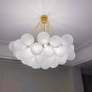 GobekUsa Glass Chandelier: Nordic 19/37 Ball LED Lighting, Black Gold Pendant for Home Décor