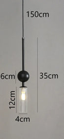 Nordic Gold and Black Glass Pendant Light