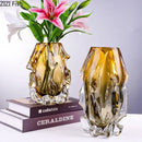 GobekUsa Amber Glass Vase for Modern Home Decor & Flower Arrangement