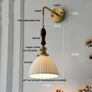 GobekUsa Ceramic Copper Wall Light Fixture with Pull Chain Switch, E27 LED, Modern Nordic Design