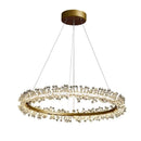 GobekUsa Crystal Gold Ring LED Chandelier for Home Decoration Luxurious Living Room Dining Bedroom