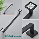 GobekUsa Black Stainless Steel Bathroom Accessories Set: Towel Bar, Paper Holder, Hook & Bath Rack