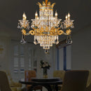 GobekUsa Luxe Crystal Chandelier: Elegant Copper Living Room Dining Candle Light