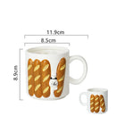 GobekUsa Cat & Bread Pattern Ceramic Cup 200ml Coffee Mug Tea Afternoon Teacup Juice Mug