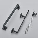 GobekUsa Black Bathroom Hardware Set: Robe Hook, Towel Rail, Shelf, Tissue Holder