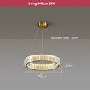 GobekUsa Crystal LED Chandelier: Modern Steel Pendant Lighting for Luxurious Foyer Decor
