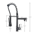 GobekUsa LED Brushed Kitchen Faucet with Pull-Down Spring, Single Handle Swivel Spout