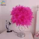 GobekUsa Crystal Feather LED Table Lamp for Bedroom, Study, & Living Room