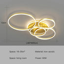 GobekUsa LED Ceiling Chandelier Rings Pendant Light - Minimalist Home Lighting