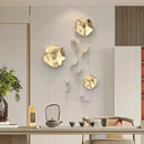 GobekUsa Carp Fish Lotus Leaf Gold Wall Pendant Chinese Bionics Home Decor