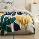 GobekUsa Leaf Jacquard Knitted Blanket - Soft Cotton Fluffy Blanket for Living Room, Sofa, Bed