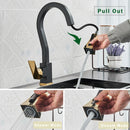 GobekUsa Black Gold Kitchen Faucet with Flexible Pull Down Sprayer