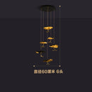 GobekUsa Lotus Staircase LED Chandelier - Multi-Head Copper Black Gold Hanging Lamp