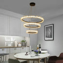 GobekUsa Gold Crystal Ring Chandelier for Living Room and Restaurant Décor