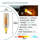 GobekUsa Gold Tint Tubular LED Bulb E12 E14 Candelabra Dimmable 4W T25 T6