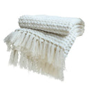 GobekUsa Knitted Nordic White Casual Blanket - Soft & Comfortable Sofa Throw Bed End Cover for Home Decor & Travel