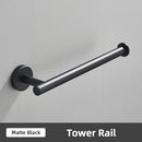 GobekUsa Brushed Gold Bathroom Accessories Set: Towel Rail, Paper Holder, Hook, Stainless Steel