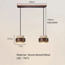 Japanese Wabi Sabi Stone Pendant Light in White or Gray