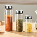 GobekUsa Glass Seasoning Jar Set - Kitchen Accessory with Rotating Lid - 200ML/500ML