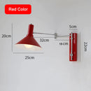 GobekUsa Industrial Metal Wall Lamp with Extendable Arms for Bedside Reading